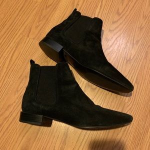 Zara Suede Black Ankle Boots